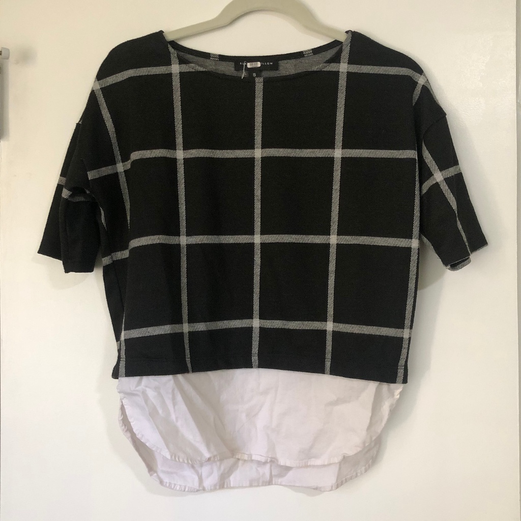 Slate & Willow Checkered Top Size S